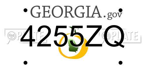 4255ZQ Georgia License Plate