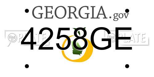 4258GE Georgia License Plate