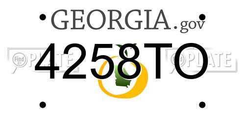 4258TO Georgia License Plate
