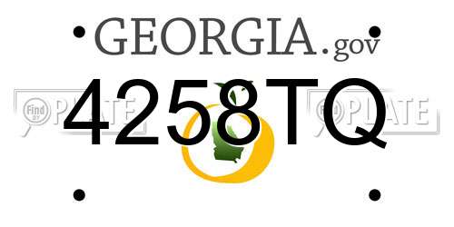 4258TQ Georgia License Plate