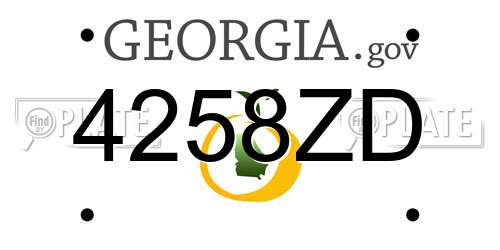 4258ZD Georgia License Plate