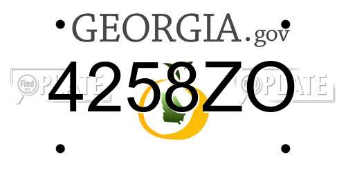 4258ZO Georgia License Plate