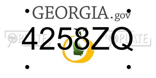 4258ZQ Georgia License Plate