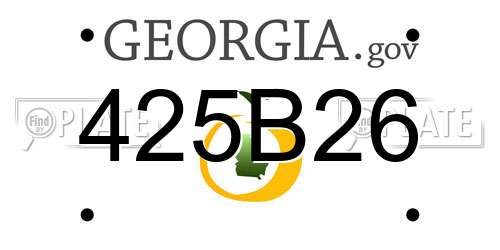 425B26 Georgia License Plate