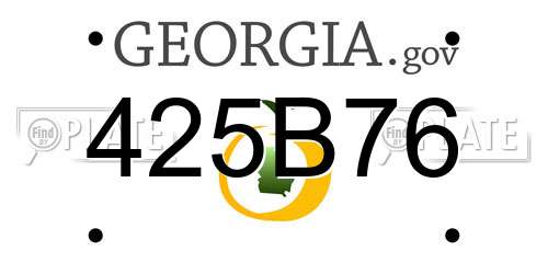 425B76 Georgia License Plate