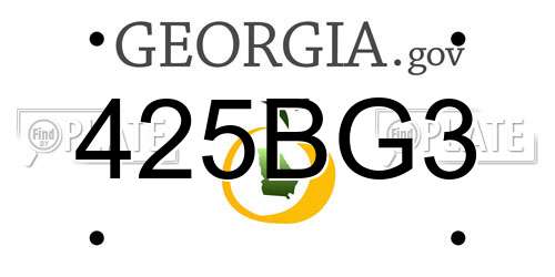 425BG3 Georgia License Plate