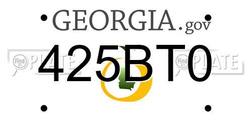 425BT0 Georgia License Plate