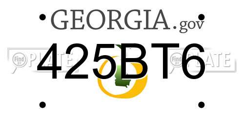 425BT6 Georgia License Plate