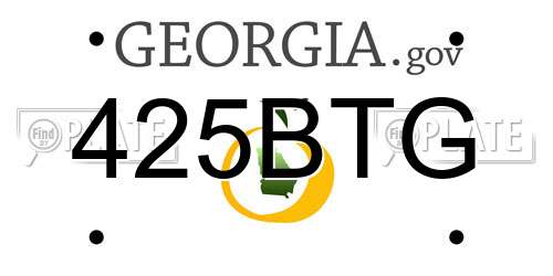 425BTG Georgia License Plate