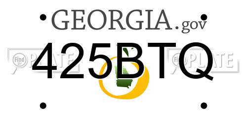 425BTQ Georgia License Plate