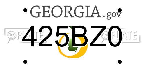 425BZ0 Georgia License Plate