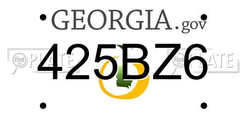 425BZ6 Georgia License Plate
