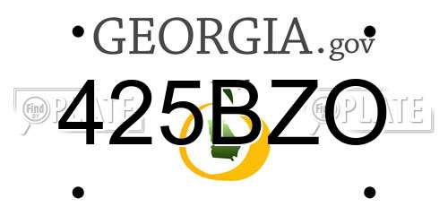 425BZO Georgia License Plate