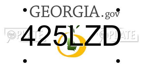 425LZD Georgia License Plate