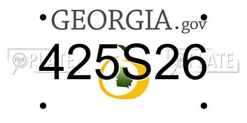 425S26 Georgia License Plate
