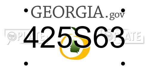 425S63 Georgia License Plate