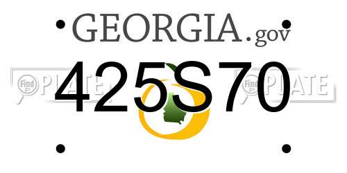 425S70 Georgia License Plate