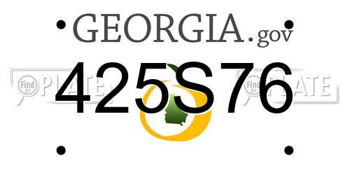 425S76 Georgia License Plate