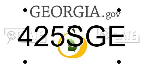 425SGE Georgia License Plate