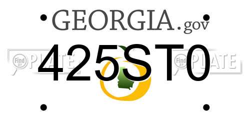 425ST0 Georgia License Plate