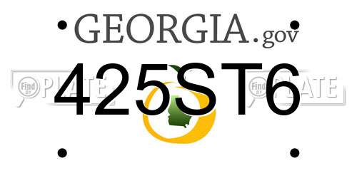 425ST6 Georgia License Plate