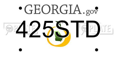 425STD Georgia License Plate