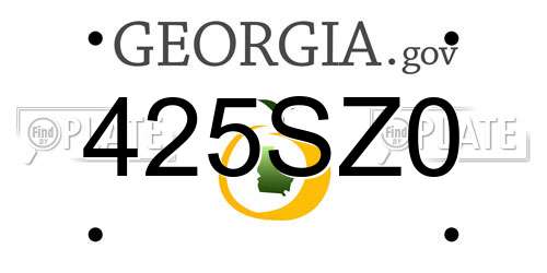 425SZ0 Georgia License Plate