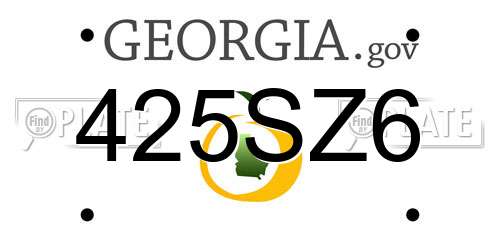 425SZ6 Georgia License Plate