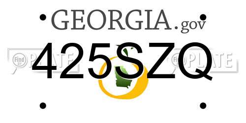 425SZQ Georgia License Plate