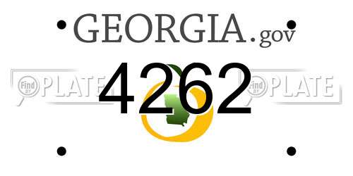 4262 Georgia License Plate