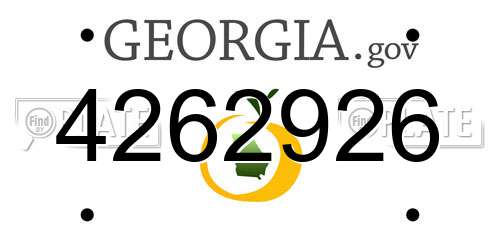 4262926 Georgia License Plate