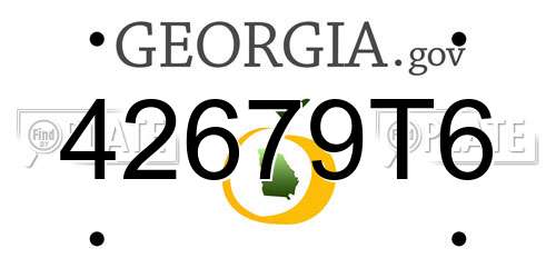 42679T6 Georgia License Plate