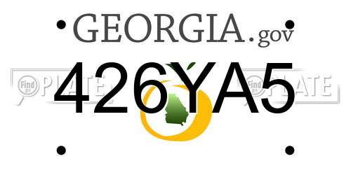 426YA5 Georgia License Plate