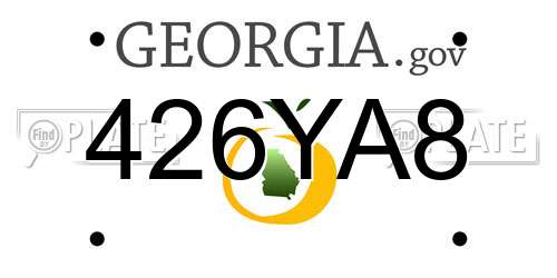 426YA8 Georgia License Plate