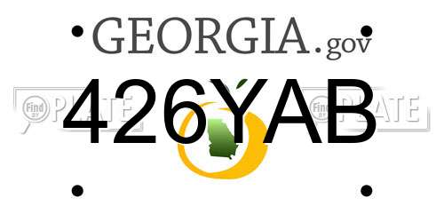 426YAB Georgia License Plate
