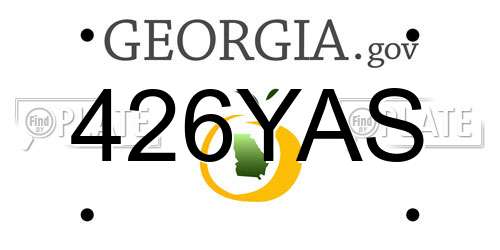 426YAS Georgia License Plate