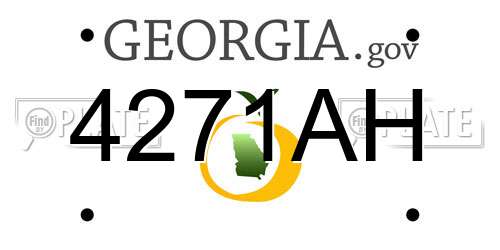 4271AH Georgia License Plate