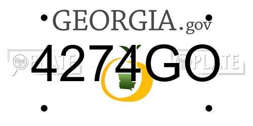 4274GO Georgia License Plate