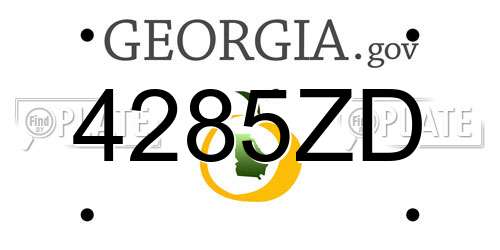 4285ZD Georgia License Plate