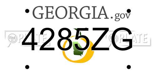 4285ZG Georgia License Plate