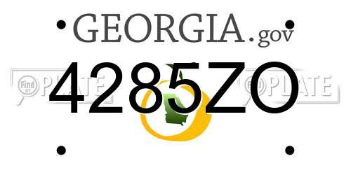 4285ZO Georgia License Plate