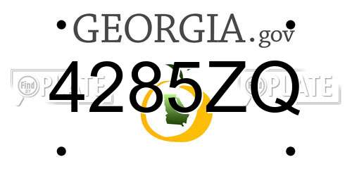 4285ZQ Georgia License Plate