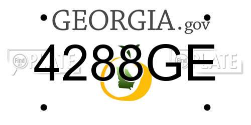4288GE Georgia License Plate
