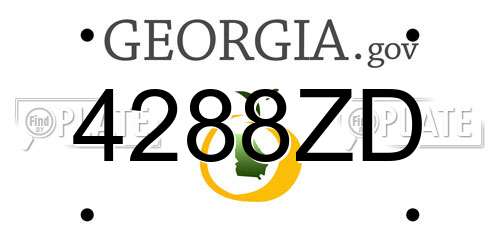 4288ZD Georgia License Plate