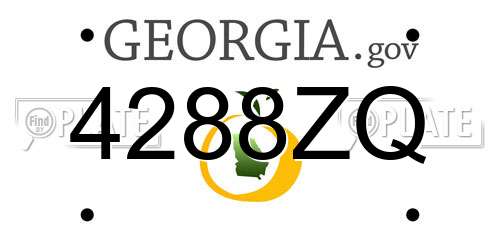 4288ZQ Georgia License Plate