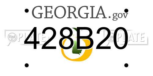 428B20 Georgia License Plate