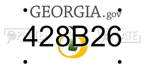 428B26 Georgia License Plate