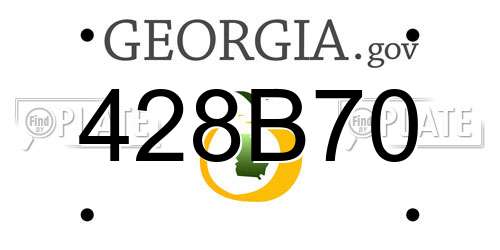 428B70 Georgia License Plate