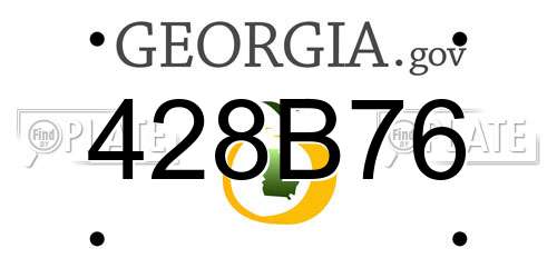428B76 Georgia License Plate