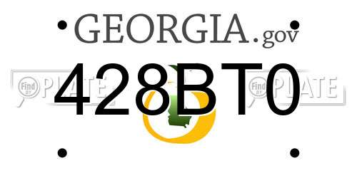 428BT0 Georgia License Plate
